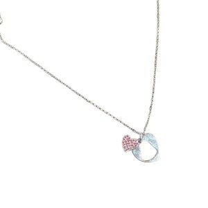 Touchstone Crystal Silver and Pink Heart Necklace